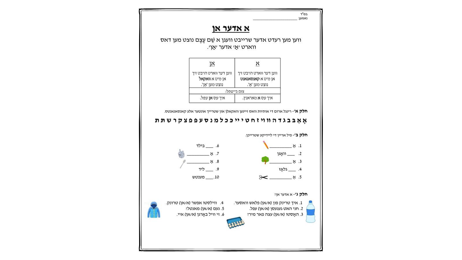 א or אן – Choosing the Right Article
