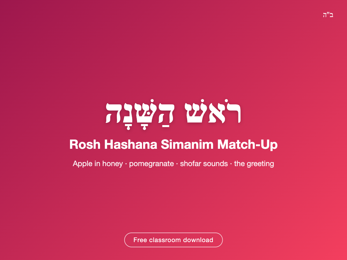 Rosh Hashana Simanim — Match-Up Worksheet