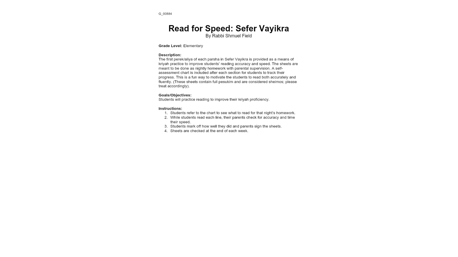Parshas Vayikra Week — Kriah Games & Practice