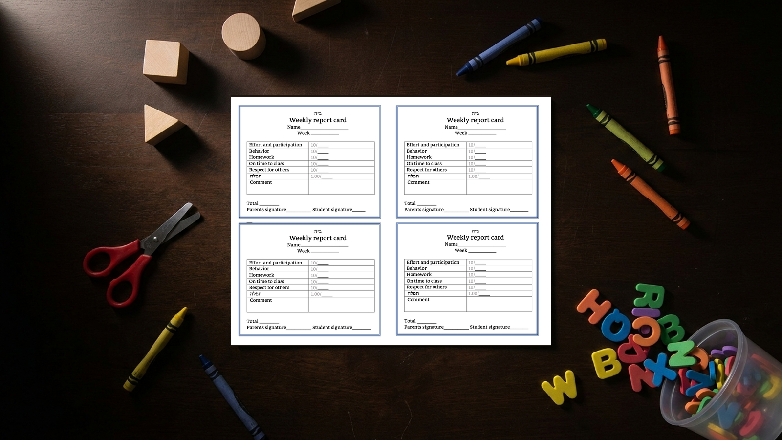 Weekly Report Card