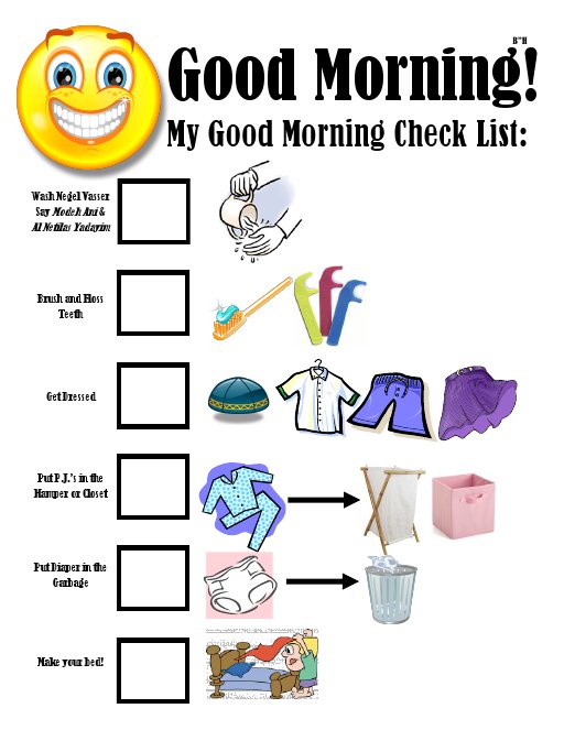 Good Morning and Good Night Checklists